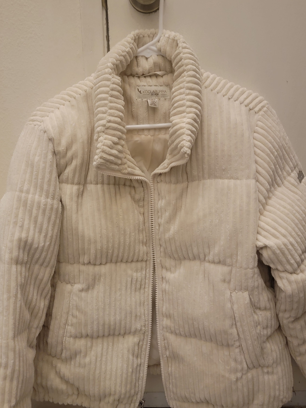 Koolaburra by UGG Cream Corduroy Quilted Puffer Jacket